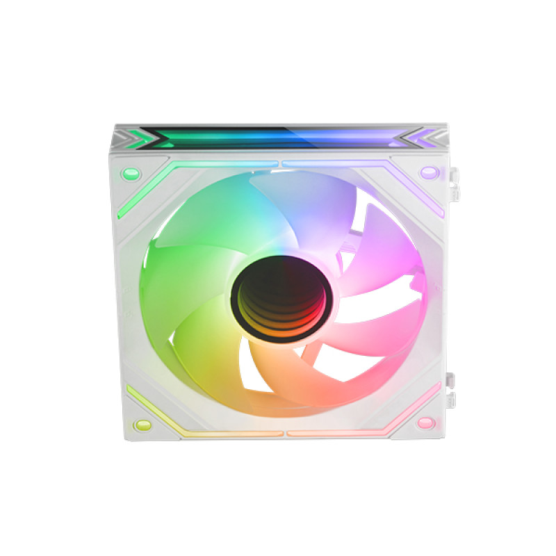 Mars Gaming MFLINKFINITYW MF-LINKFINITY Blanco, Ventilador Modular PWM 120mm, Sistema de Conexión LINKFINITY, Iluminación
