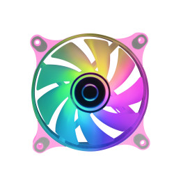 Mars Gaming MF3DP MF-3D Rosa, Ventilador ARGB 360° 12cm, Espejo Infinito 3D, Sistema Anti-vibraciones, Ultra-silencioso, 2