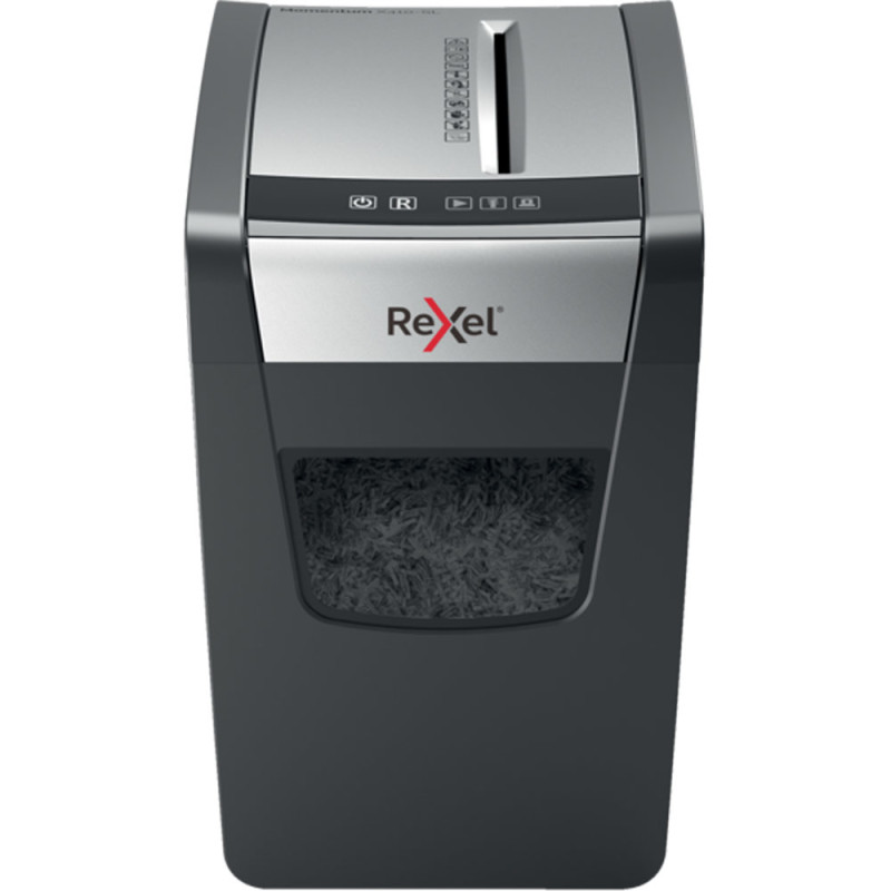 Rexel 2104573EU Momentum X410-SL, Corte cruzado, 4 x 28 mm, 23 L, 225 hojas, 62 dB, Botones