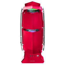 Mars Gaming MCORBR MCORB Rojo, Caja PC Gaming Micro-ATX XL, Diseño Circular Custom, Doble Cristal Templado, Torre, PC, Rojo, 2