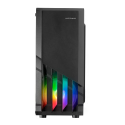 Mars Gaming MCX2 MC-X2, Caja PC Gaming ATX, Frontal Acero FRGB, 2 Ventiladores 12cm FRGB, Ventana Lateral Completa, Negro, 2