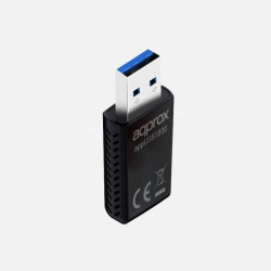 Approx APPUSB1800 APPUSB1800, Inalámbrico, USB, WLAN, Wi-Fi 6 (802.11ax), 1800 Mbit/s, Negro