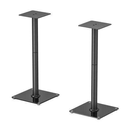 AISENS SPK11U-433 Soporte Universal De Suelo Para Altavoces, Negro, Piso, Acero, Vidrio, 25 kg, Negro, Independiente, 76,5 cm