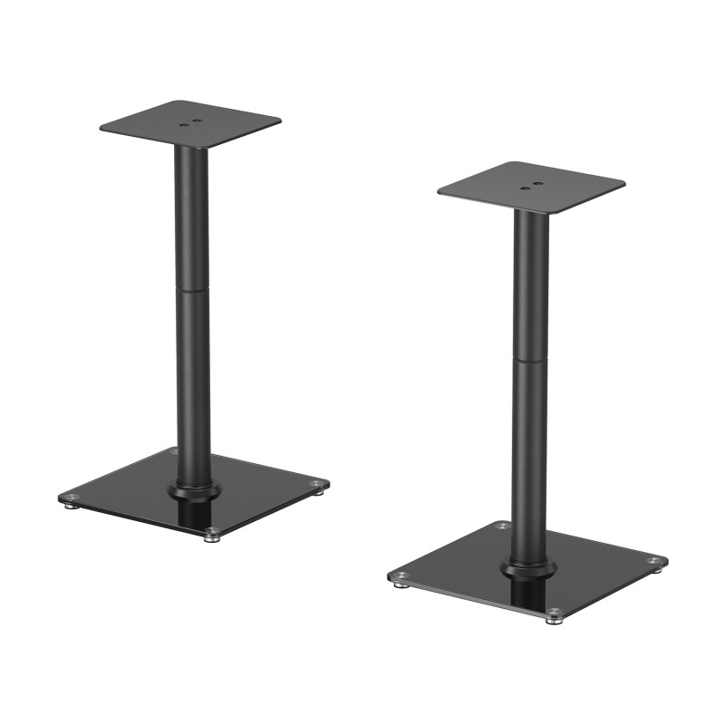 AISENS SPK10U-431 Soporte Universal De Suelo Para Altavoces, Negro, Piso, Acero, Vidrio, 25 kg, Negro, Independiente, 61 cm