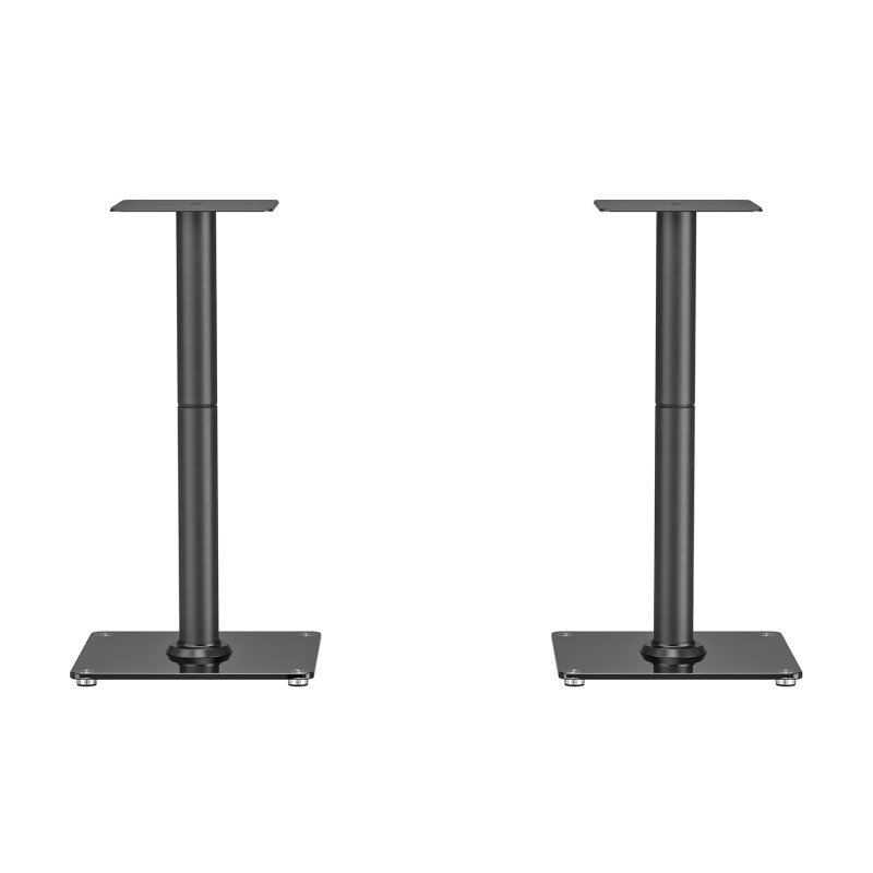 AISENS SPK10U-431 Soporte Universal De Suelo Para Altavoces, Negro, Piso, Acero, Vidrio, 25 kg, Negro, Independiente, 61 cm