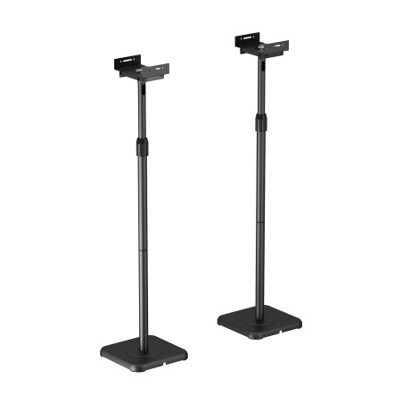 AISENS SPK09U-429 Soporte Universal De Suelo Giratorio E Inclinable Para Altavoces, Negro, Piso, Acero, 5 kg, Negro,