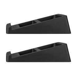 AISENS SPK07U-425 Soporte Universal De Sobremesa Para Altavoces, Negro, Escritorio, Mesa, Acero, 10 kg, Negro, Independiente, 2