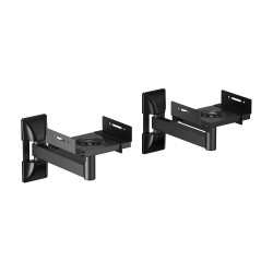 AISENS SPK05U-421 Soporte Universal De Pared Giratorio E Inclinable Para Altavoces, Negro, Pared, Acero, 25 kg, Negro, Pared,