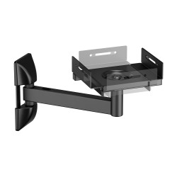 AISENS SPK05U-421 Soporte Universal De Pared Giratorio E Inclinable Para Altavoces, Negro, Pared, Acero, 25 kg, Negro, Pared, 2