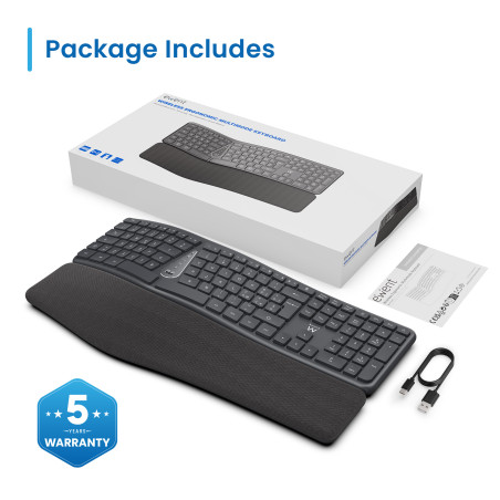 Ewent EW3290 EW3290, Completo (100%), Inalámbrico, RF inalámbrica + USB, Interruptor de membrana, QWERTY, Negro, Gris