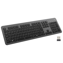 Ewent EW3297 EW3296, Completo (100%), Inalámbrico, RF inalámbrica + USB, Interruptor de membrana, QWERTY, Negro, Gris