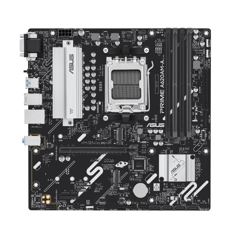ASUS 90MB1MY0-M0EAYC PRIME A620AM-A-CSM, AMD, Zócalo AM5, AMD Ryzen 7000 Series, AMD Ryzen 8000 Series, AMD Ryzen 9000 Series,