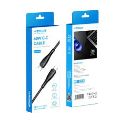 VEGER VG-V106 VG-V106, 1,2 m, USB C, USB C, USB 2.0, 0,48 Gbit/s, Negro 2