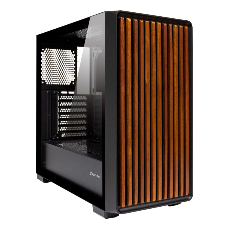 UNYKAch UK121804 Caja ATX REVELAT Madeira Black, Midi Tower, PC, Negro, Madera, ATX, EATX, micro ATX, Acrilonitrilo butadieno