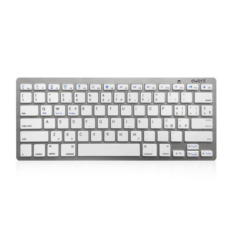 Ewent EW3160 EW3160, Italiano, Cualquier marca, Plata, Blanco, Inalámbrico, Bluetooth, 3.0+HS