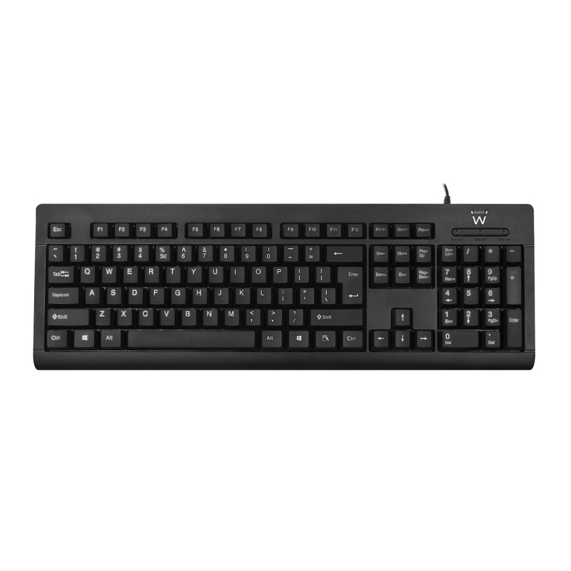Ewent EW3190 EW3190, Completo (100%), Alámbrico, USB, QWERTY, Negro