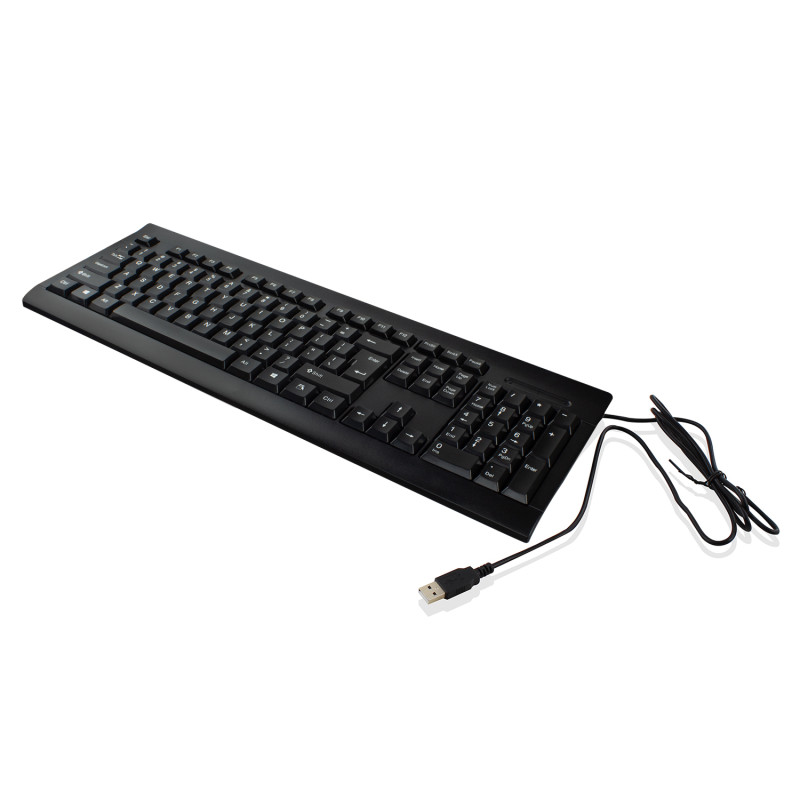 Ewent EW3190 EW3190, Completo (100%), Alámbrico, USB, QWERTY, Negro