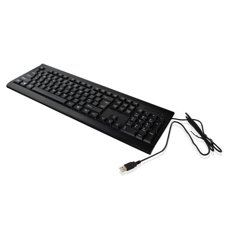Ewent EW3190 EW3190, Completo (100%), Alámbrico, USB, QWERTY, Negro