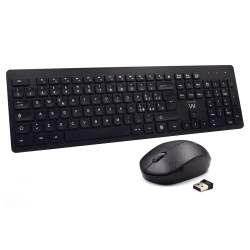 Ewent EW3255 EW3255, Completo (100%), QWERTY, Negro, Ratón incluido