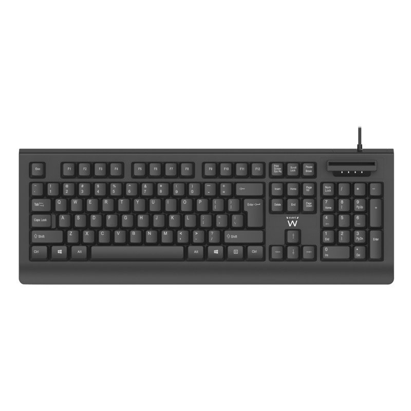 Ewent EW3287 EW3287, Completo (100%), Alámbrico, USB, Interruptor de membrana, QWERTY, Negro