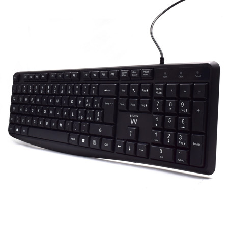 Ewent EW3000 EW3000, Completo (100%), Alámbrico, USB, Interruptor de membrana, QWERTY, Negro