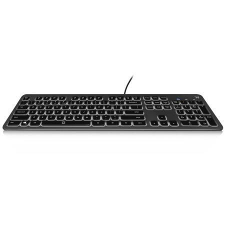 Ewent EW3268 EW3268, Alámbrico, USB, Switch de tecla de tijera, QWERTY, LED, Negro