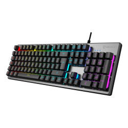UNYKAch UK505450 Teclado Gaming Nova K244 PT, Completo (100%), Alámbrico, USB, QWERTY, LED RGB, Gris
