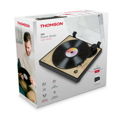 Thomson TT300 TT300, Tocadiscos de tracción por correa, Negro, Amarillo, 33,45 RPM, 230 V, 100 mm, 395 mm 2