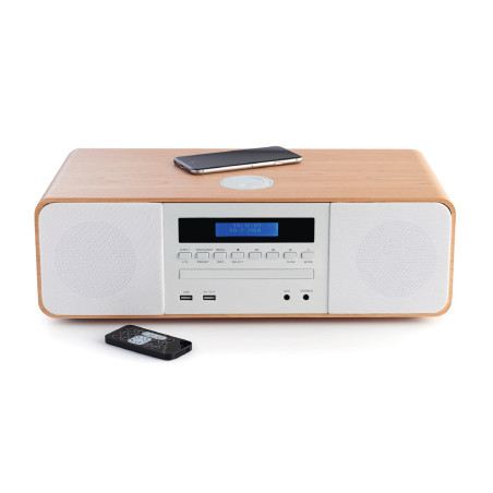 Thomson MIC201IBT MIC201IBT, Microcadena de música para uso doméstico, Blanco, 50 W, FM, Azul, 3,5 mm