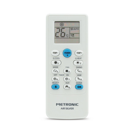 Metronic 495348 495348, Aire Acondicionado, Botones, Pantalla incorporada, Blanco