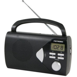 Metronic 477205 477205, Portátil, Digital, AM, FM, LCD, Negro, Plástico