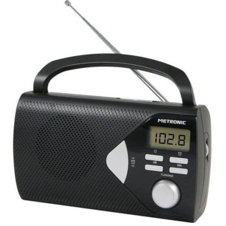 Metronic 477205 477205, Portátil, Digital, AM, FM, LCD, Negro, Plástico