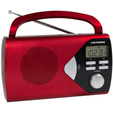 Metronic 477201 477201, Portátil, Digital, AM, FM, LCD, Rojo, Plástico