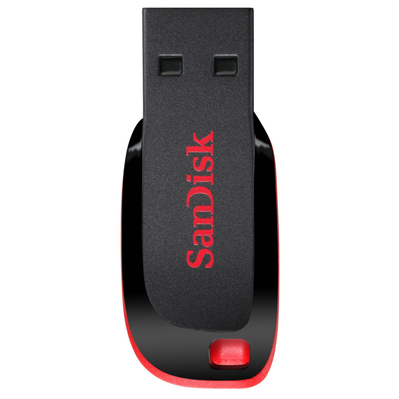 SanDisk SDCZ50-032G-B35 Cruzer Blade, 32 GB, USB tipo A, 2.0, Sin tapa, 2,5 g, Negro, Rojo