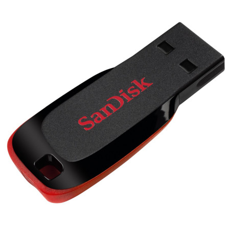 SanDisk SDCZ50-032G-B35 Cruzer Blade, 32 GB, USB tipo A, 2.0, Sin tapa, 2,5 g, Negro, Rojo