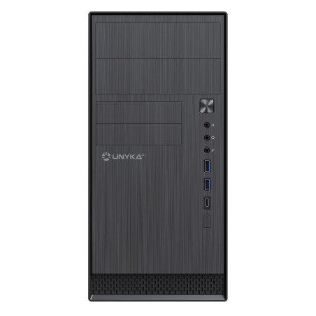 UNYKAch UK52110V2 AERO C12 V2, Micro Torre, PC, Negro, micro ATX, Acrilonitrilo butadieno estireno (ABS), Metal, SGCC, Hogar /