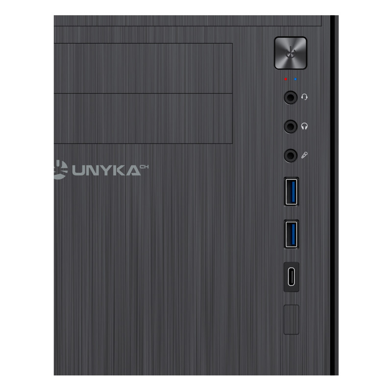 UNYKAch UK52110V2 AERO C12 V2, Micro Torre, PC, Negro, micro ATX, Acrilonitrilo butadieno estireno (ABS), Metal, SGCC, Hogar /