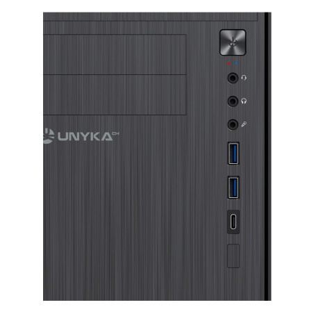 UNYKAch UK52110V2 AERO C12 V2, Micro Torre, PC, Negro, micro ATX, Acrilonitrilo butadieno estireno (ABS), Metal, SGCC, Hogar /