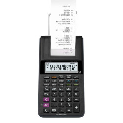 Casio HR-8RCE-BK-W HR-8RCE-BK, Escritorio, Calculadora de impresión, 12 dígitos, 1 líneas, Batería, Negro