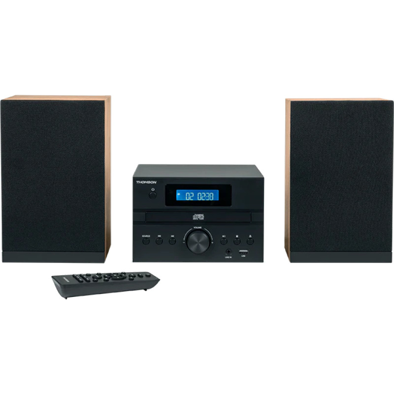 Thomson MIC123BT MIC122BT, Microcadena de música para uso doméstico, Negro, Plata, Frente, 10 W, 6 Ω, 75 dB