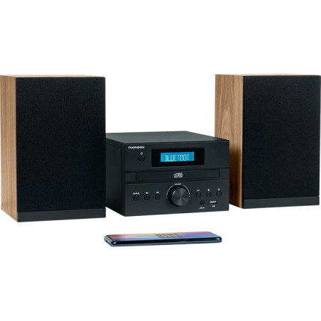 Thomson MIC123BT MIC122BT, Microcadena de música para uso doméstico, Negro, Plata, Frente, 10 W, 6 Ω, 75 dB