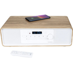 Thomson MIC301IBT MIC301IBT, Microcadena de música para uso doméstico, Blanco, Madera, Frente, 10 W, 4 Ω, 80 dB