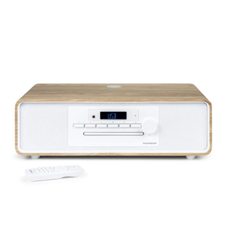 Thomson MIC301IBT MIC301IBT, Microcadena de música para uso doméstico, Blanco, Madera, Frente, 10 W, 4 Ω, 80 dB