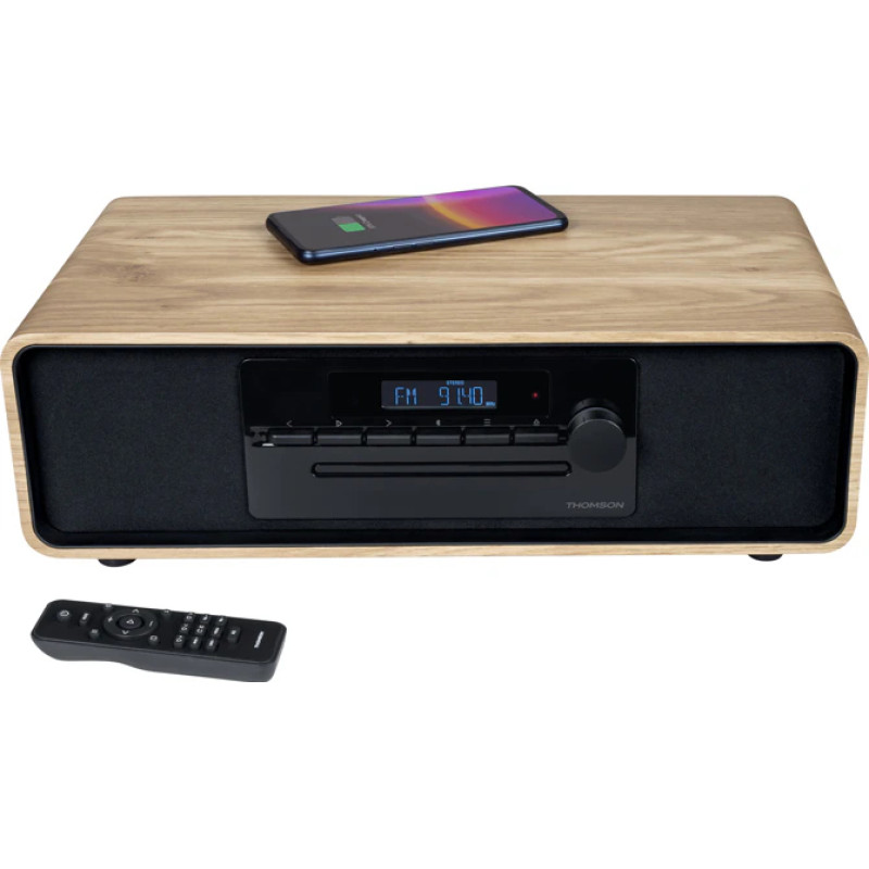 Thomson MIC300IBT MIC300IBT, Microcadena de música para uso doméstico, Negro, Madera, Frente, 10 W, 4 Ω, 80 dB