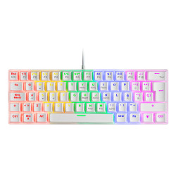 Mars Gaming MK60WRIT MK60 Blanco, Teclado Gaming Mecánico FRGB, Antighosting, Switch Mecánico Rojo, Idioma Italiano,