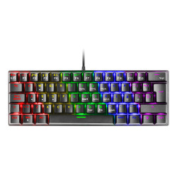 Mars Gaming MK60RIT MK60 Negro, Teclado Gaming Mecánico FRGB, Antighosting, Switch Mecánico Rojo, Idioma Italiano,