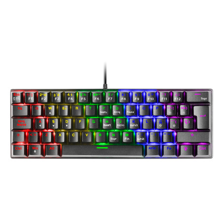 Mars Gaming MK60RIT MK60 Negro, Teclado Gaming Mecánico FRGB, Antighosting, Switch Mecánico Rojo, Idioma Italiano,