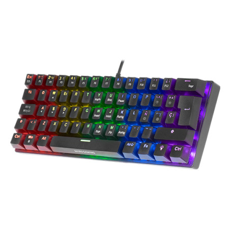 Mars Gaming MK60RIT MK60 Negro, Teclado Gaming Mecánico FRGB, Antighosting, Switch Mecánico Rojo, Idioma Italiano,