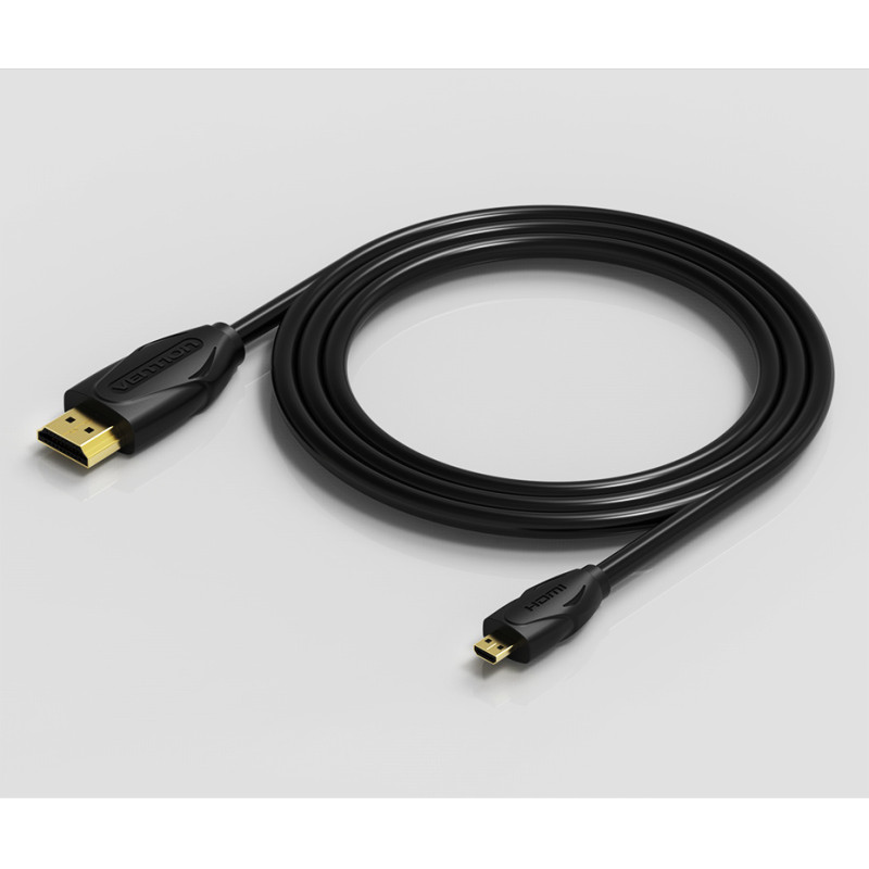 Vention VAA-D03-B200 Cable HDMI VAA-D03-B200/ HDMI Macho - Mini HDMI Macho/ 2m/ Negro, 1 m, HDMI tipo D (Micro), HDMI tipo A