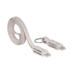 Mars Gaming MCAECO MCA-ECO, Pack 2x Cables de Carga ECO Fibra de Trigo, Cable USB 1m + Cable Llavero Magnético, Transferencia